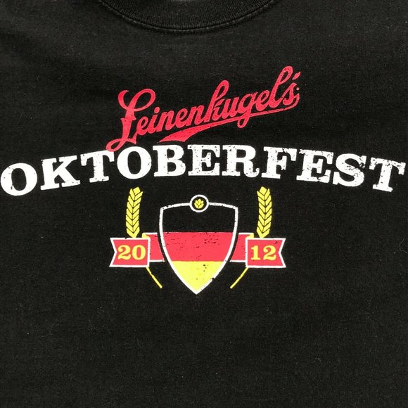 Leinenkugel's Oktoberfest Mens Shirt Large Black 2012 Short Sleeve Leinie's - Picture 3 of 12